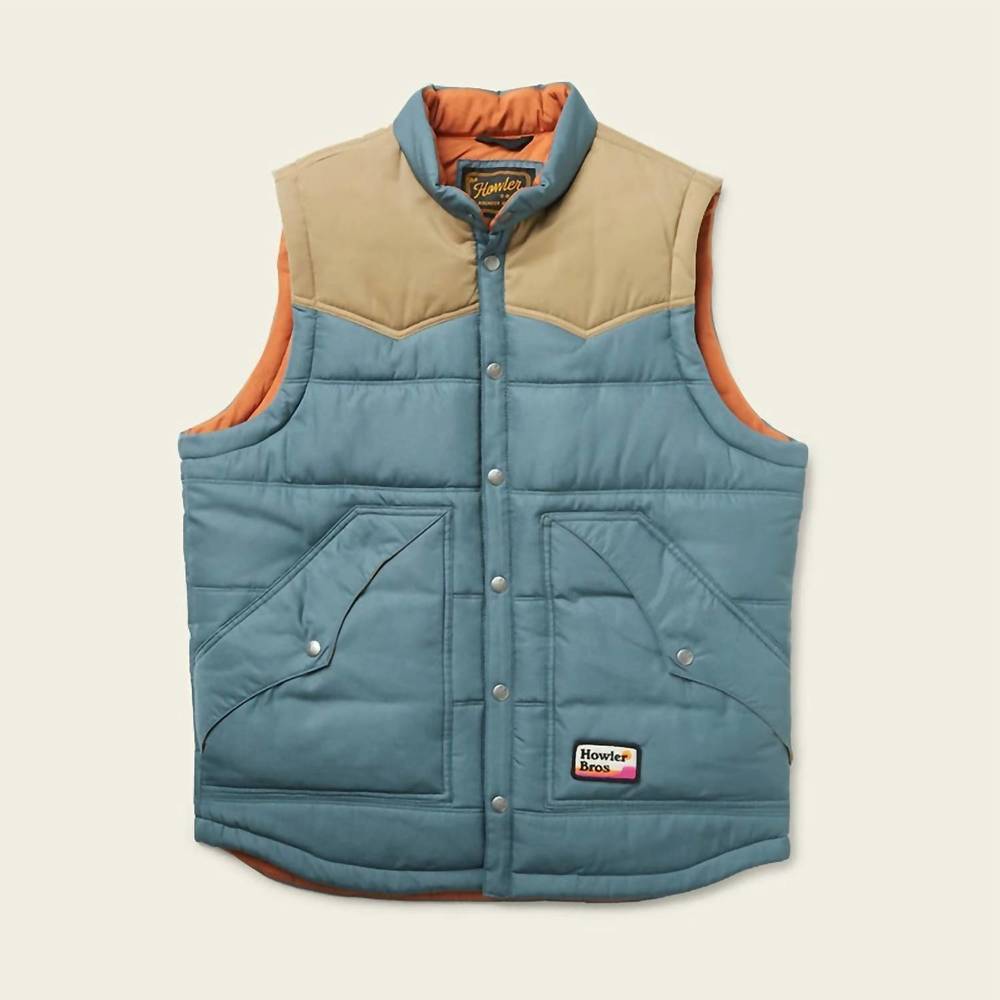 NEW HOWLER BROTHERS men's rounder vest in dark slate / khak - Picture 3 of 4